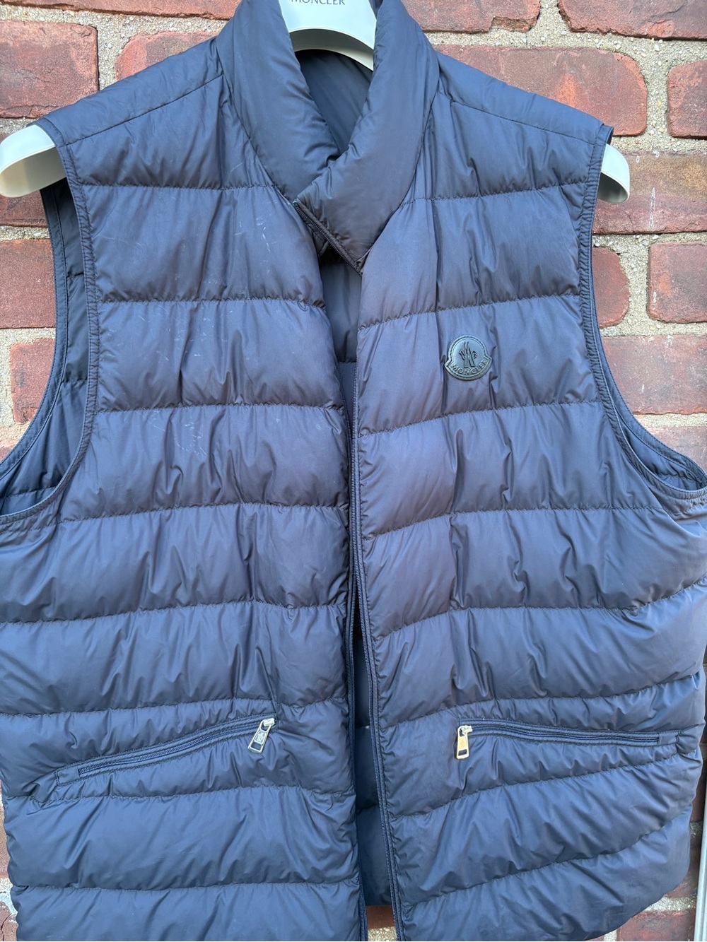 Moncler Treompan Men’s Navy Down Puffer Vest Full Zip Collar Size XL